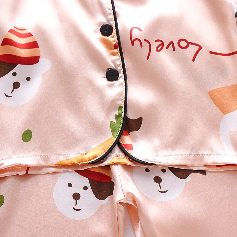 Mini surpyjama élégant en soie glacée pour petite fille_3