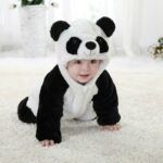 Nouveaux surpyjama style simple barboteuse Panda pour bébés_5
