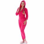 SurPyjama en polaire pour adolescents en forme de grenouillère Rose vif XL