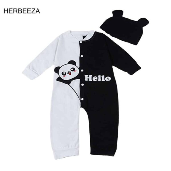 Surpyjama Panda à boutonnage pour bébés_1