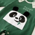 Surpyjama Panda de couleur vert pour saison d'hiver pour bébé_8
