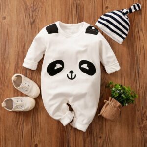 Surpyjama Panda design à manches longues pour bébé_1