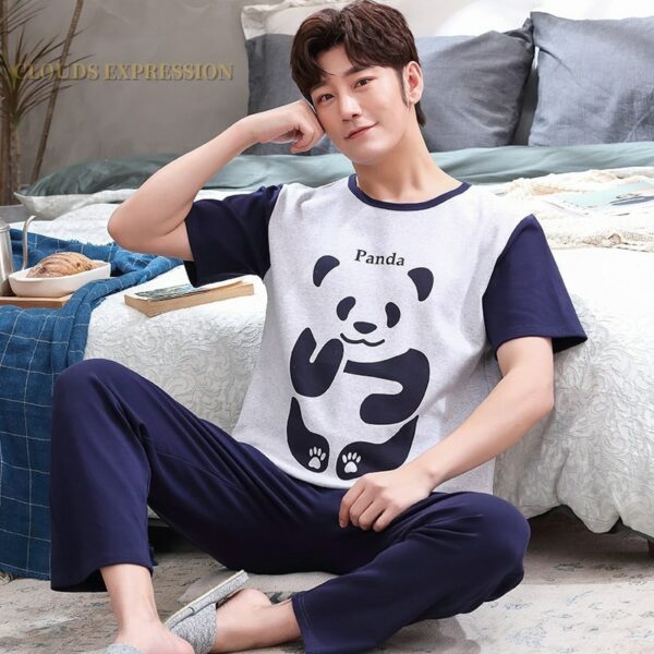 Surpyjama Panda style simple pour homme en coton_1