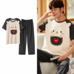 Surpyjama Panda style simple pour homme en coton_14