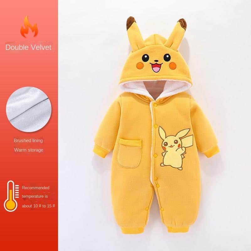 Surpyjama Pikachu pour nouveau-né sous forme de combinaison avec capuche_4