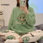 Surpyjama Totoro d'automne en flanelle pour femme_13