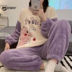 Surpyjama Totoro d'automne en flanelle pour femme Violette M