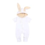 Surpyjama à capuche en coton pour bébé lapin Blanche 3mois