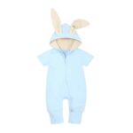Surpyjama à capuche en coton pour bébé lapin Bleue 3mois