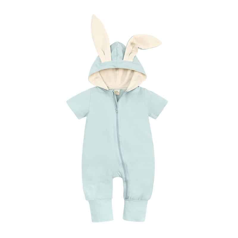 Surpyjama à capuche en coton pour bébé lapin Verte 3mois