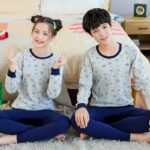 Surpyjama à col rond pour adolescent en coton tricoté_16