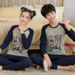 Surpyjama à col rond pour adolescent en coton tricoté_2
