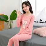 Surpyjama à col rond pour adolescent en coton tricoté_23