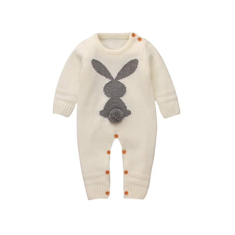 Surpyjama à manches longues pour bébé avec motif lapin Beige 3mois