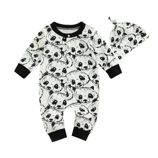 Surpyjama à motif panda à manches longues pour bébé_1