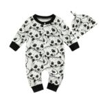 Surpyjama à motif panda à manches longues pour bébé Blanc 18 mois