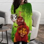 Surpyjama chic pour femmes avec motif de dessin animé du roi lion Vert 6XL