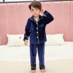 Surpyjama d'automne en velours doré pour enfant de 3 ans Bleue Chine 3 ans