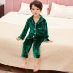 Surpyjama d'automne en velours doré pour enfant de 3 ans Verte Chine 3 ans