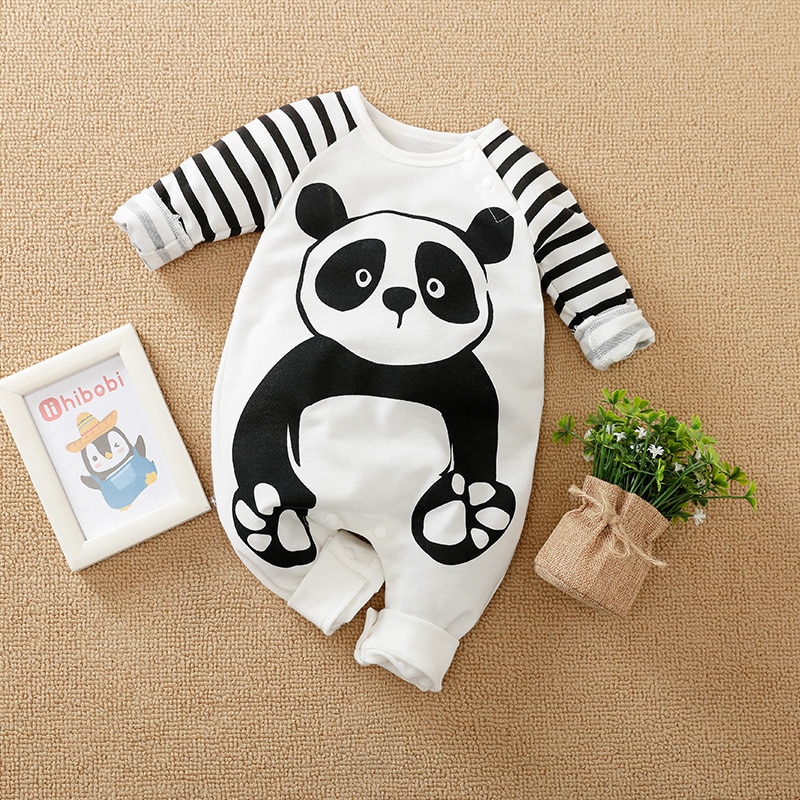 Surpyjama d'hiver en coton à imprimé Panda de dessin animé Panda 9-12 mois