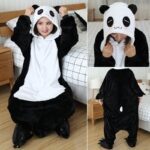Surpyjama d'hiver en flanelle pour femme à motif animal Panda 90-100CM