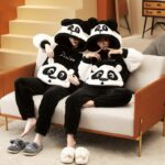 Surpyjama d'hiver motif Panda style coréen pour couple_12