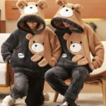 Surpyjama d'hiver motif Panda style coréen pour couple_15