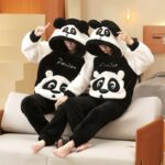 Surpyjama d'hiver motif Panda style coréen pour couple_7