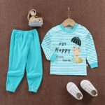 Surpyjama d'hiver pour garçon design ordinaire en coton Rayure bleu 6 ans
