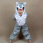 Surpyjama de loup à fermeture éclaire pour enfant en polyester_3