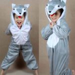 Surpyjama de loup en polyester pour enfant 1 pièces Loup 80-90cm Chine