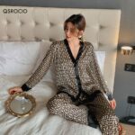 Surpyjama de luxe en polyester pour femme à col V_1