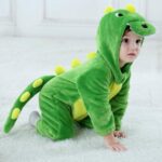 Surpyjama dinosaure en flanelle confortable pour bébé_1