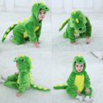 Surpyjama dinosaure en flanelle confortable pour bébé Verte 0-4mois