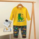 Surpyjama en coton à motif dinosaure pour enfant Jaune et bleue Chine