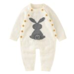 Surpyjama en coton tricoté pour bébé avec motif lapin_8