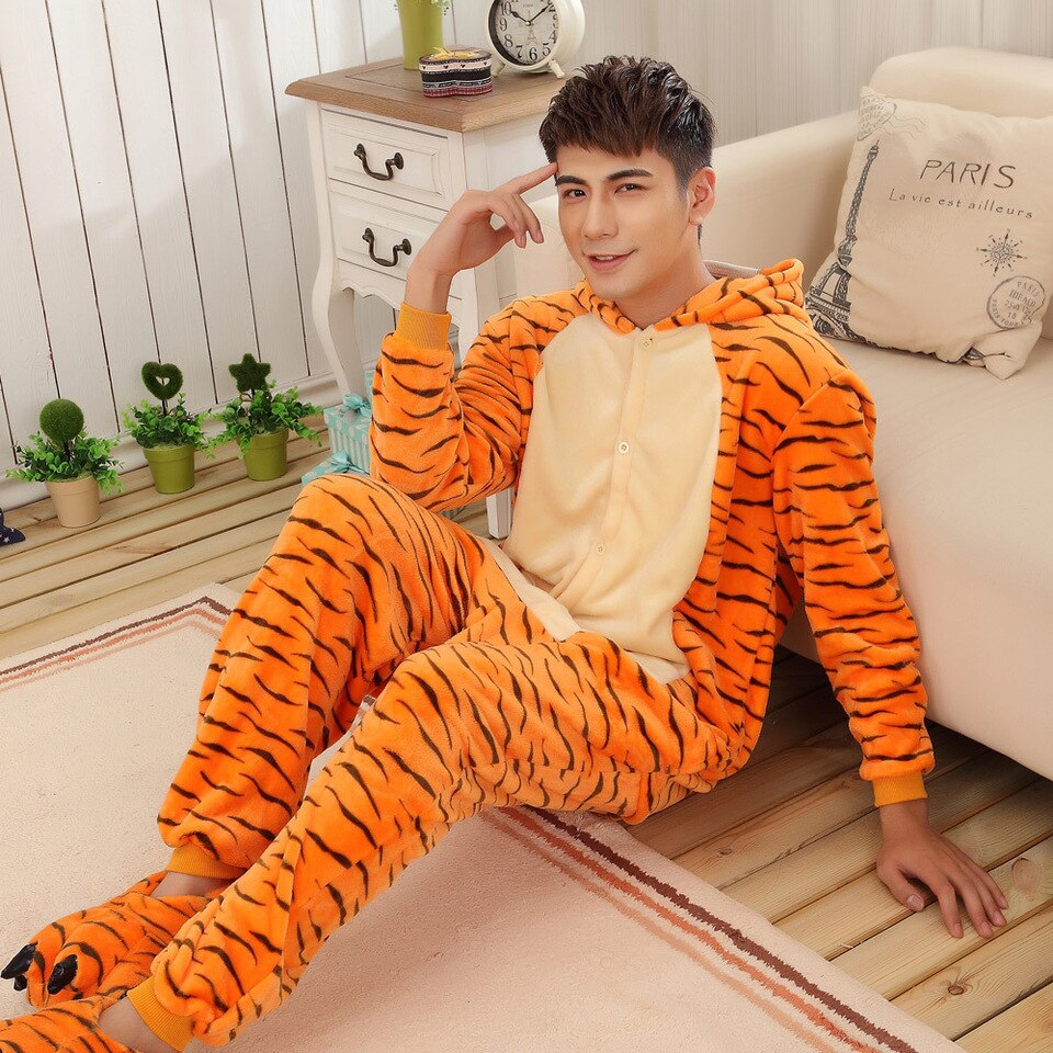 Surpyjama imitant un tigre pour adolescent en coton épais_2