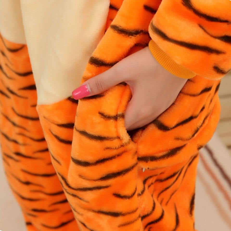 Surpyjama imitant un tigre pour adolescent en coton épais_4