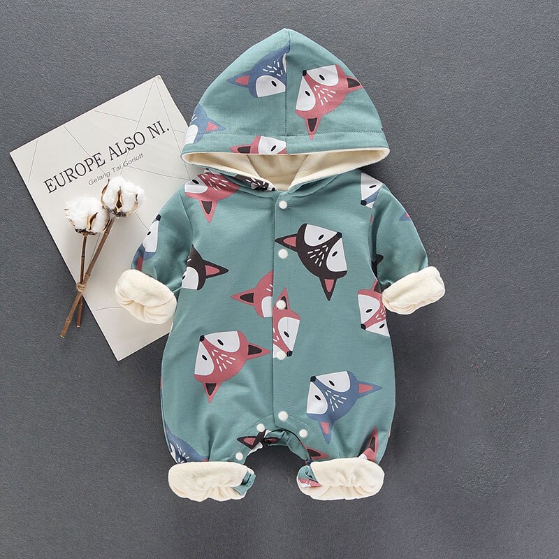 Surpyjama imprimé renard avec doublure en polaire pour bébé Gris bleuté 9-12 mois