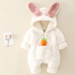 Surpyjama lapin d'hiver à doublure épaisse en coton pour bébé Blanche Chine 12mois