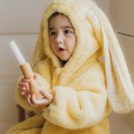 Surpyjama lapin polaire à capuche pour nouveau-né en coton Jaune Chine 3mois