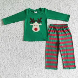 Surpyjama léger vert pour bébé à motif renne Vert 8-9 ans