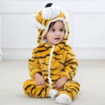 Surpyjama licorne chaud et épais en flanelle pour bébé Tigre 3mois