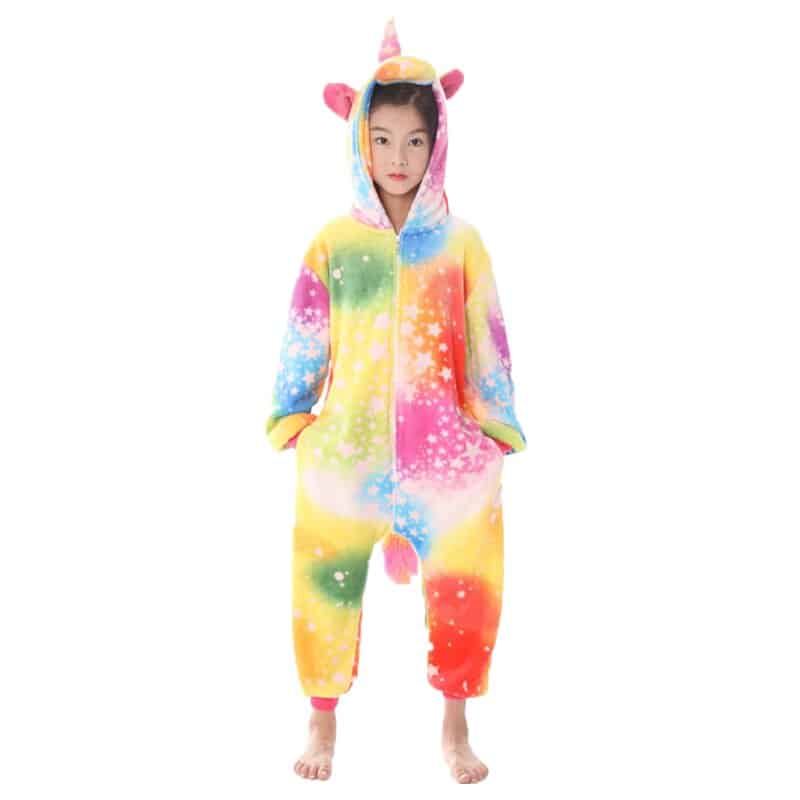Surpyjama licorne d'hiver chaud en coton pour enfant Multicolore Chine 100cm