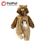 Surpyjama lion brodé 3D à capuche pour bébé_1