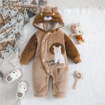 Surpyjama lion brodé 3D à capuche pour bébé Marron 12-18 mois