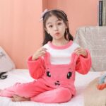 Surpyjama polaire chaud pour enfant en polyester Rose 3-14ans