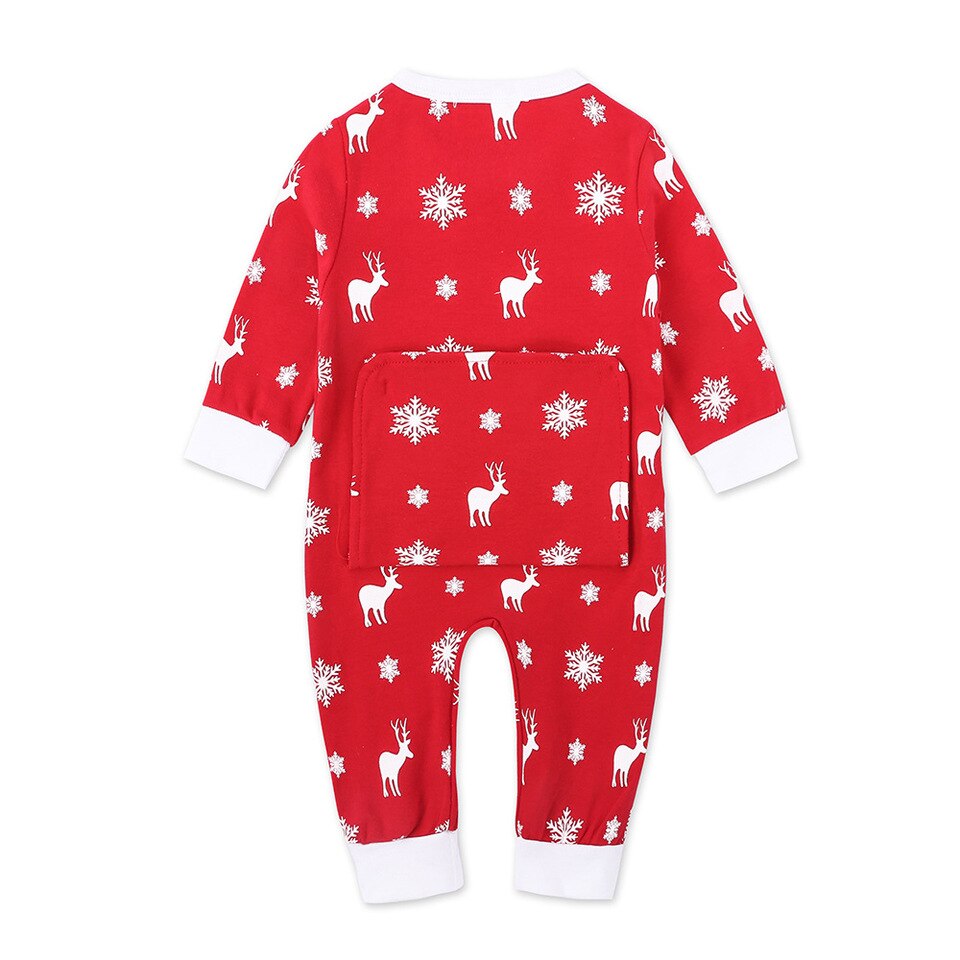 Surpyjama pour bébé en pur coton avec un renne rouge_3