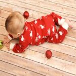 Surpyjama pour bébé en pur coton avec un renne rouge_4