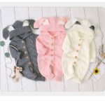 Surpyjama tricoté à capuche avec oreilles de lapin pour bébé_20